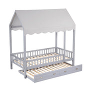 B2024GYCP-1 Twin Canopy Platform Bed - B2024GYCP-1