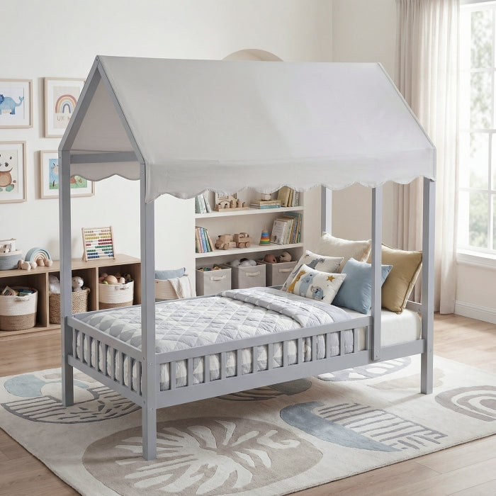B2024GYCP-1 Twin Canopy Platform Bed - B2024GYCP-1