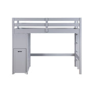 B2024GYLTF-1* (6) Twin/Full Loft Bunk Bed with Chest and Hidden Desk - B2024GYLTF-1*