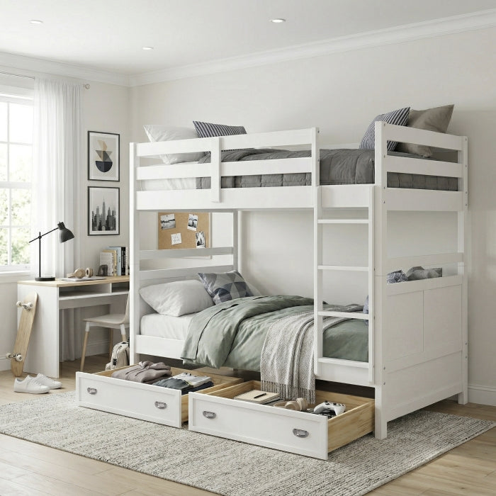 B2024WH-1* (3) Twin/Twin Bunk Bed - B2024WH-1*