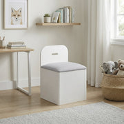 B2024WHBC-1* (2) Twin Bookcase Platform Bed with Hidden Desk, Stool and Storage Bench - B2024WHBC-1*