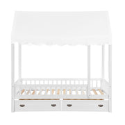 B2024WHCP-1 Twin Canopy Platform Bed - B2024WHCP-1