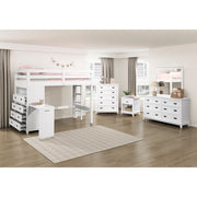 B2024WHLTF-1* (6) Twin/Full Loft Bunk Bed with Chest and Hidden Desk - B2024WHLTF-1*