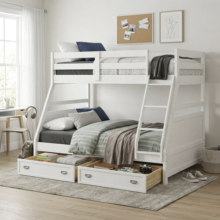B2024WHTF-1* (3) Twin/Full Bunk Bed - B2024WHTF-1*