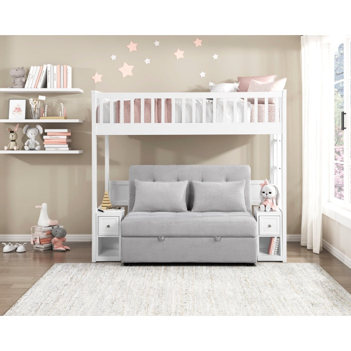 B2034WHLTS-1* (5) Twin Loft Bunk Bed with Night Stand and Sofa Bed - B2034WHLTS-1*
