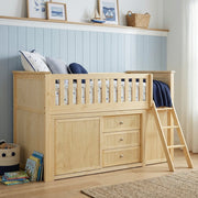 B2043LL-1*BCDR (5) Low Loft Bunk with Bookcase and Dresser - B2043LL-1*BCDR