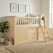 B2043LL-1*BCDR (5) Low Loft Bunk with Bookcase and Dresser - B2043LL-1*BCDR