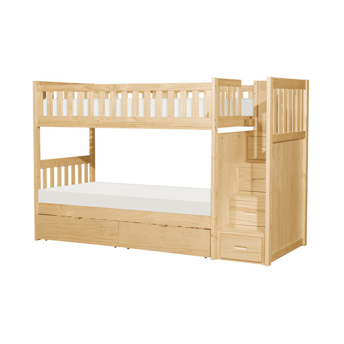 B2043SB-1*T (5) Twin/Twin Step Bunk Bed with Storage Boxes - B2043SB-1*T