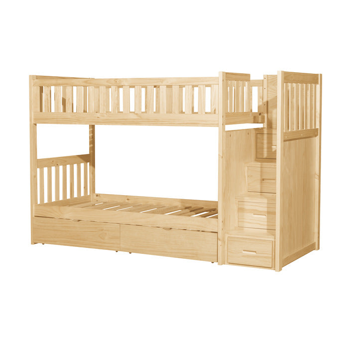 B2043SB-1*T (5) Twin/Twin Step Bunk Bed with Storage Boxes - B2043SB-1*T