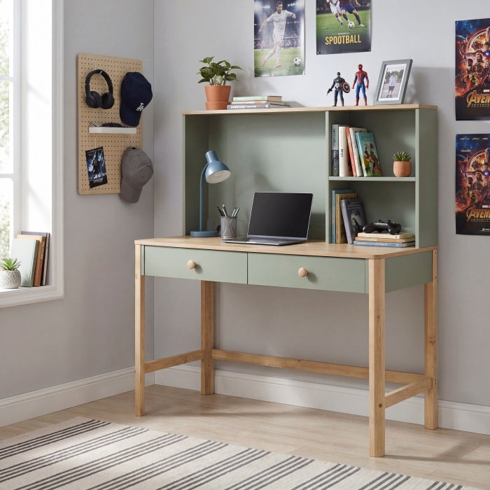 B2048GN-14* (2) Writing Desk with Hutch - B2048GN-14*