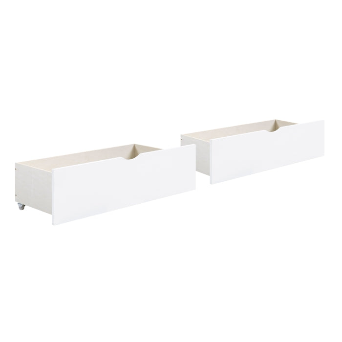 B2053BCW-1BCT* (4) Twin Bookcase Corner Platform Bed with Storage Boxes - B2053BCW-1BCT*