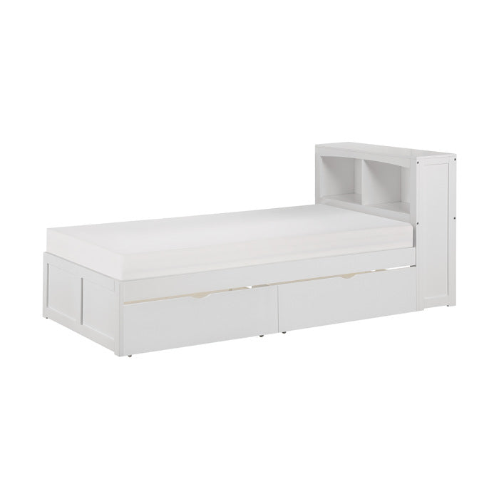 B2053BCW-1T* (3) Twin Bookcase Platform Bed with Storage Boxes - B2053BCW-1T*