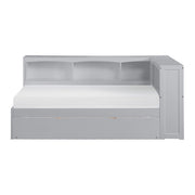 B2063BC-1BCR* (4) Twin Bookcase Corner Platform Bed with Twin Trundle - B2063BC-1BCR*