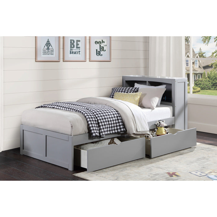 B2063BC-1T* (3) Twin Bookcase Platform Bed with Storage Boxes - B2063BC-1T*