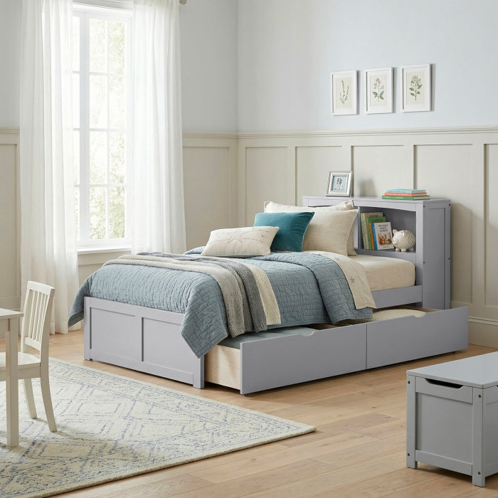 B2063BC-1T* (3) Twin Bookcase Platform Bed with Storage Boxes - B2063BC-1T*