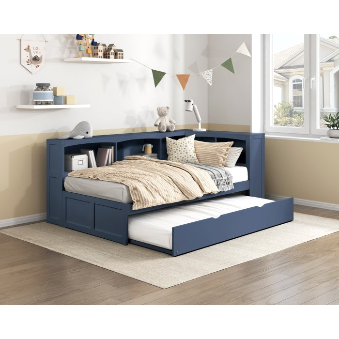 B2083BUBC-1BC* (3) Twin Bookcase Corner Platform Bed - B2083BUBC-1BC*