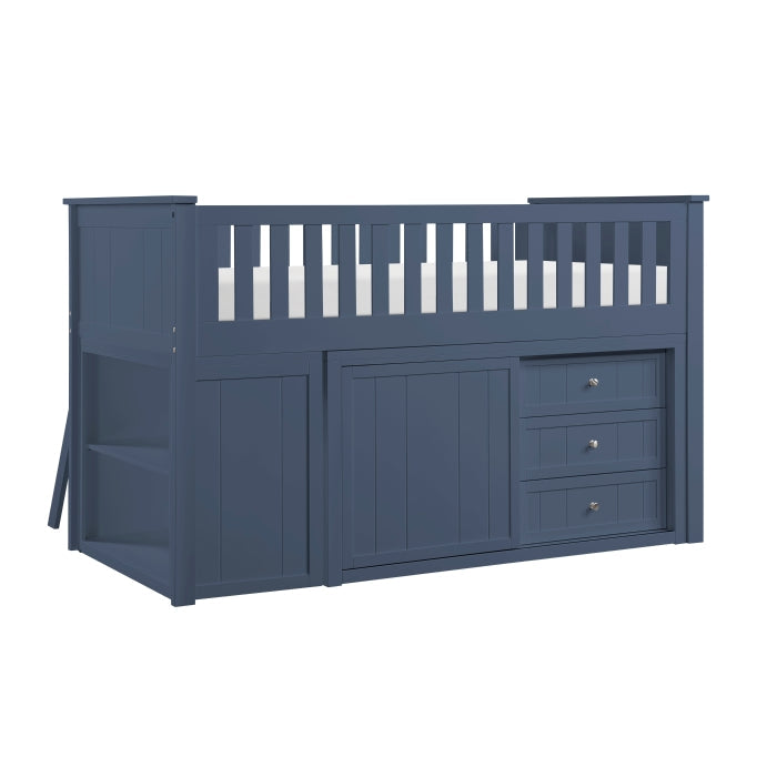 B2083BULL-1*BC2DR (6) Low Loft Bunk with Bookcase and 2 Dressers - B2083BULL-1*BC2DR