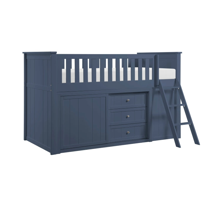B2083BULL-1*BCDR (5) Low Loft Bunk with Bookcase and Dresser - B2083BULL-1*BCDR