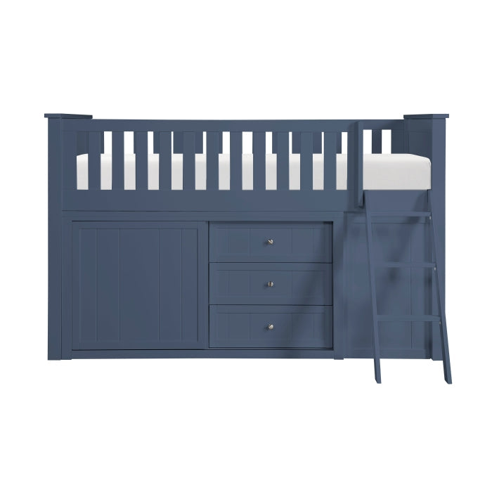 B2083BULL-1*BCDR (5) Low Loft Bunk with Bookcase and Dresser - B2083BULL-1*BCDR