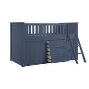 B2083BULL-1*BCDR (5) Low Loft Bunk with Bookcase and Dresser - B2083BULL-1*BCDR
