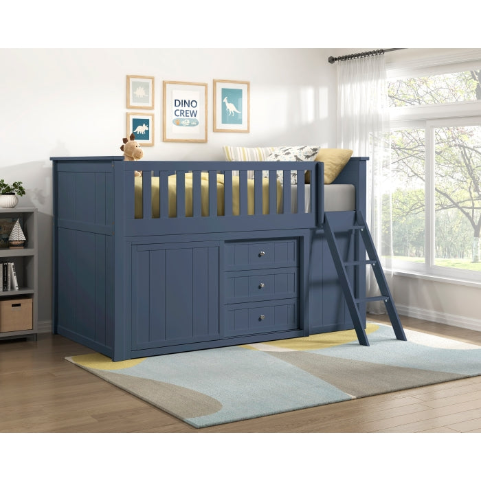 B2083BULL-1*BCDR (5) Low Loft Bunk with Bookcase and Dresser - B2083BULL-1*BCDR