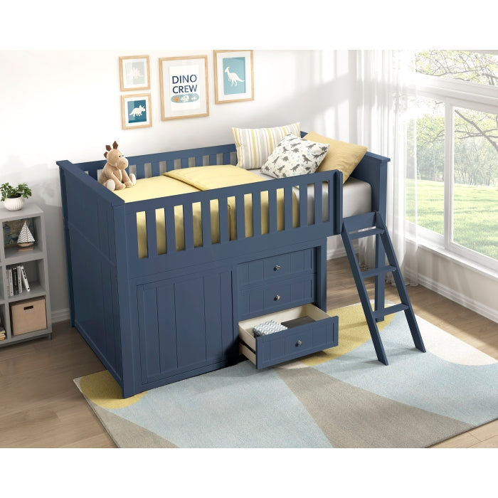 B2083BULL-1*DR (4) Low Loft Bunk with Dresser - B2083BULL-1*DR