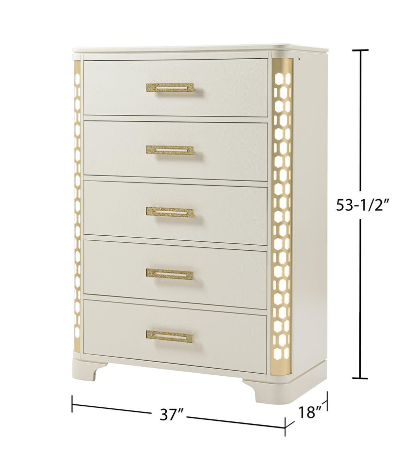 [B240-C] Josie - Chest, Wood, Beige With : LED Box: 1 of 1 Each - B240-C