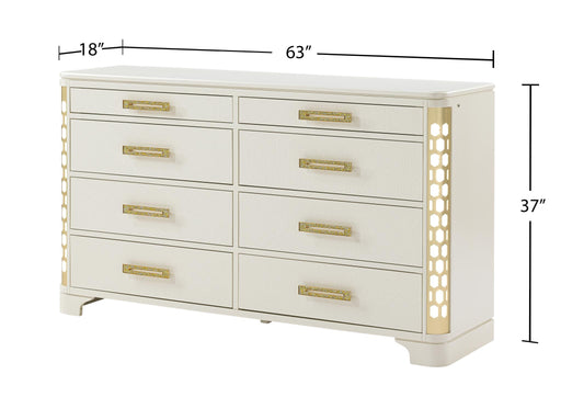 [B240-D] Josie - Dresser, Wood, Beige With : LED Box: 1 of 1 Each - B240-D