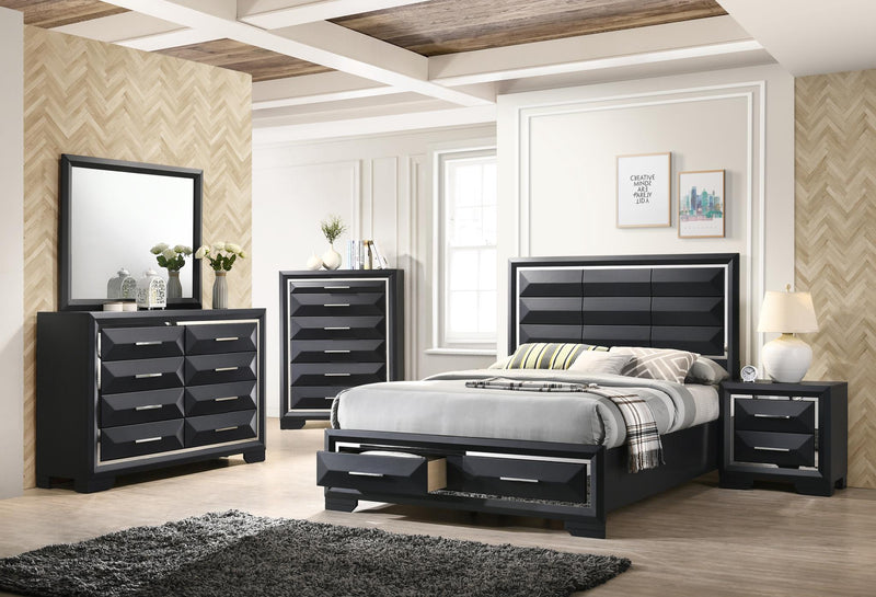 B240 - Lynn 4 PC (King Storage Bed, Dresser, Mirror, Nightstand) - B240-King-4PC