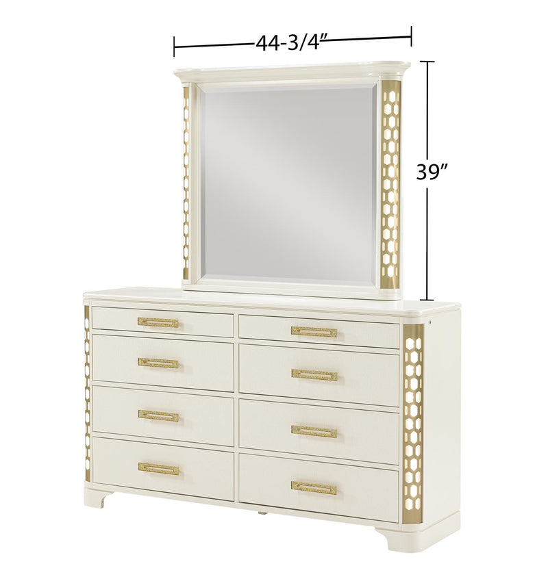 [B240-M] Josie - Mirror, Wood, Beige With : LED Box: 1 of 1 Each - B240-M