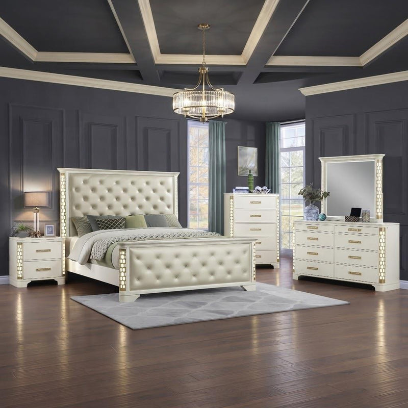 [B240-QDM] Josie - BDM (Queen) Queen, Wood, Beige With : LED Each - B240-QDM