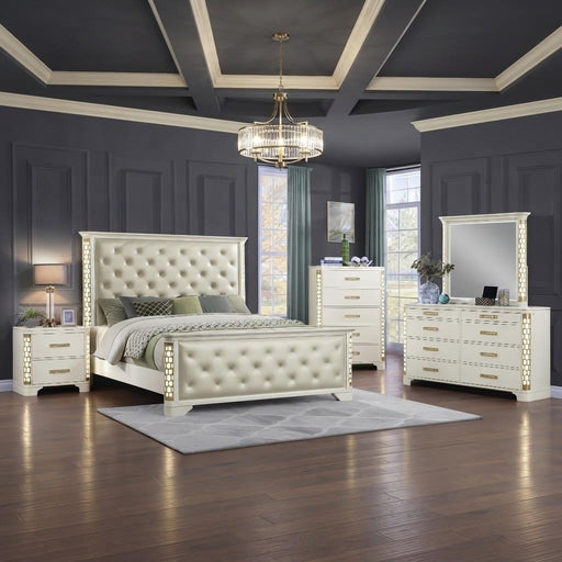 [B240-QDM] Josie - BDM (Queen) Queen, Wood, Beige With : LED Each - B240-QDM