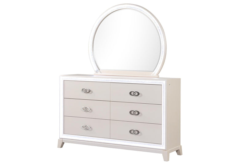 [B271-M] Santana - Mirror, Wood, Cream With : LED Light Box: 1 of 1 Each - B271-M