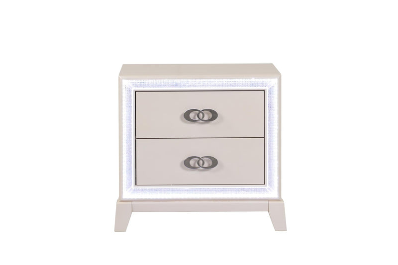 [B271-N] Santana - Nightstand, Wood, Cream With : LED Light Box: 1 of 1 Each - B271-N