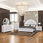 [B271-QDM] Santana - BDM (Queen) Queen, Wood, Cream With : LED Light Each - B271-QDM