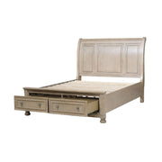 Bethel Wire Brushed Gray Sleigh Storage Platform Bedroom Set - Lara FurnitureBedroom Set