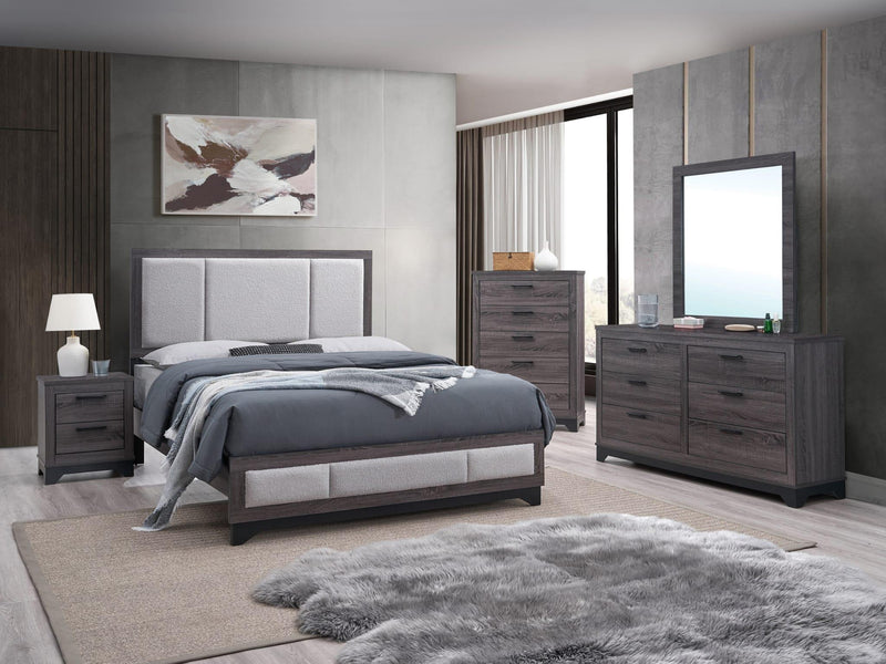 B313 - Jouri Dark Grey 4PC (Twin Bed, Dresser, Mirror, Nightstand) - B313-Twin-4PC