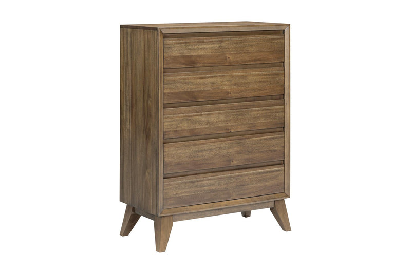 [B339-C] Ellison - Chest, Solid Rubber Wood, Plywood, Acacia Veneer, MDF, Brown Box: 1 of 1 Each - B339-C