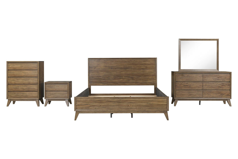 [B339-K-Bed] Ellison - Bed (King) King, Solid Rubber Wood, Plywood, Acacia Veneer, Brown Each - B339-K-Bed