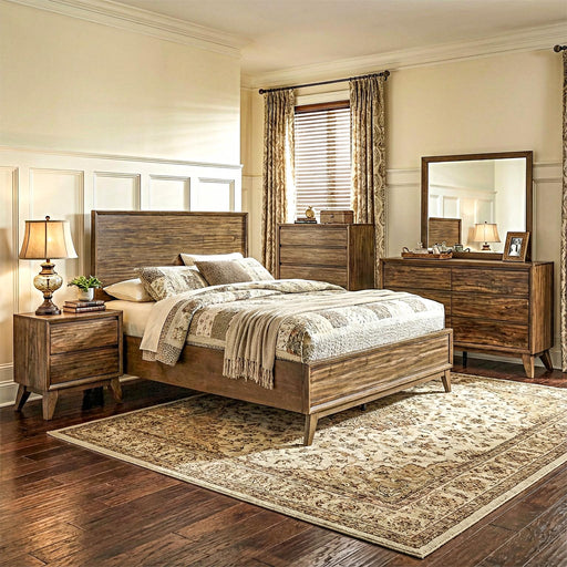 [B339-KDMN] Ellison - BDMN (King) King, Solid Rubber Wood, Plywood, Acacia Veneer, MDF, Brown Each - B339-KDMN