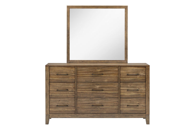 [B341-D] Langford - Dresser, Solid Rubber Wood, Plywood, Acacia Veneer, MDF, Brown Box: 1 of 1 Each - B341-D