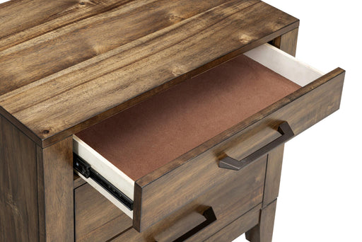 [B341-N] Langford - Nightstand, Solid Rubber Wood, Plywood, Acacia Veneer, MDF, Brown Box: 1 of 1 Each - B341-N