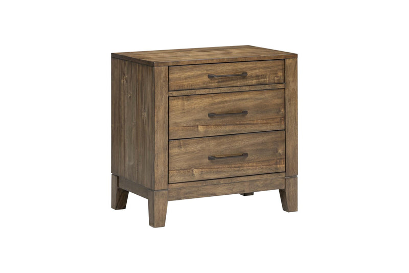 [B341-N] Langford - Nightstand, Solid Rubber Wood, Plywood, Acacia Veneer, MDF, Brown Box: 1 of 1 Each - B341-N