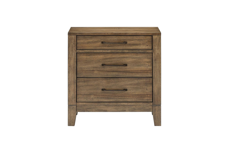 [B341-N] Langford - Nightstand, Solid Rubber Wood, Plywood, Acacia Veneer, MDF, Brown Box: 1 of 1 Each - B341-N