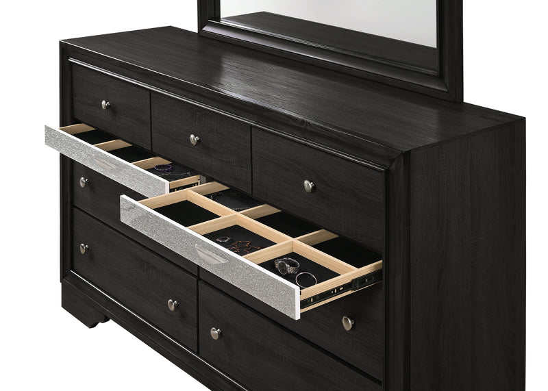 Regata Black/Silver Storage Platform Bedroom Set - Lara FurnitureBedroom Set