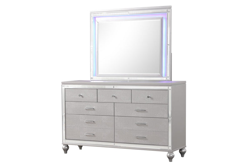 B515 - Emma Silver 3 PC (Queen Bed, Dresser, Mirror) - B515-Queen-3PC