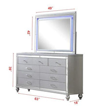B515 - Emma Silver 5 PC (Queen Bed, Dresser, Mirror, Nightstand, Chest) - B515-Queen-5PC