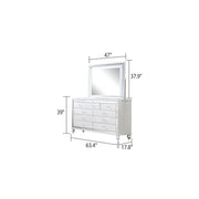 B516 - Emma White 3 PC (Queen Bed, Dresser, Mirror) - B516-Queen-3PC