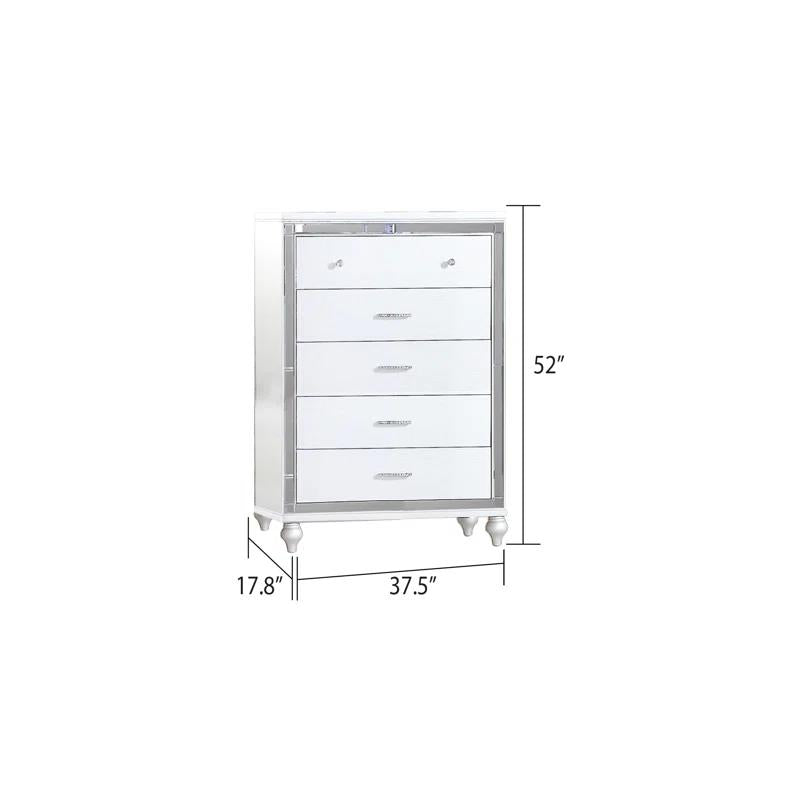 B516 - Emma White 3 PC (Queen Bed, Dresser, Mirror) - B516-Queen-3PC