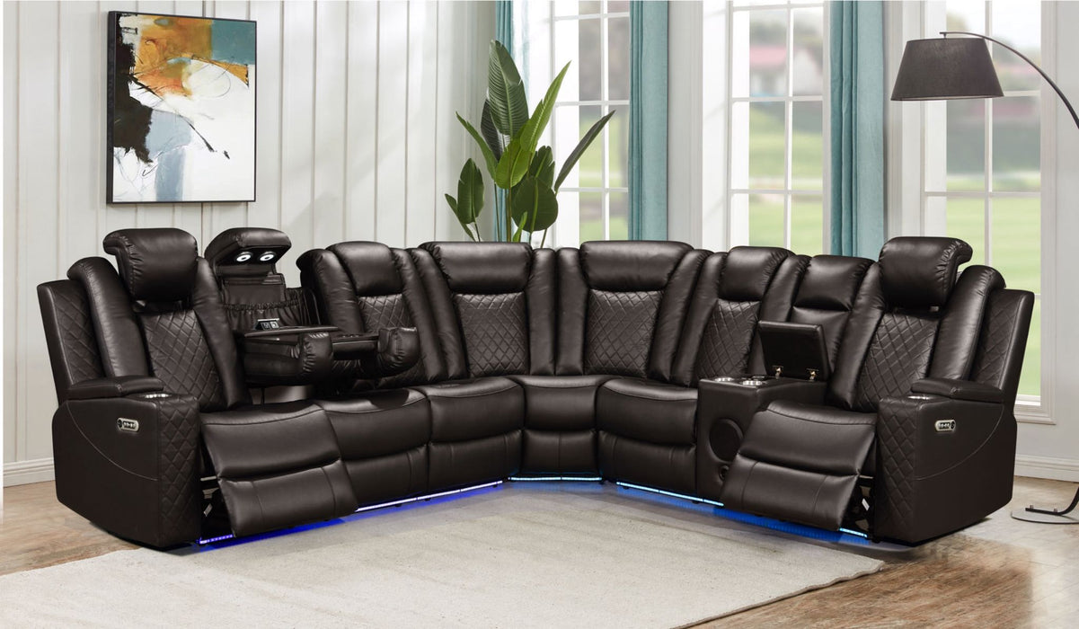 Daytona Brown 3 Piece Power Sectional